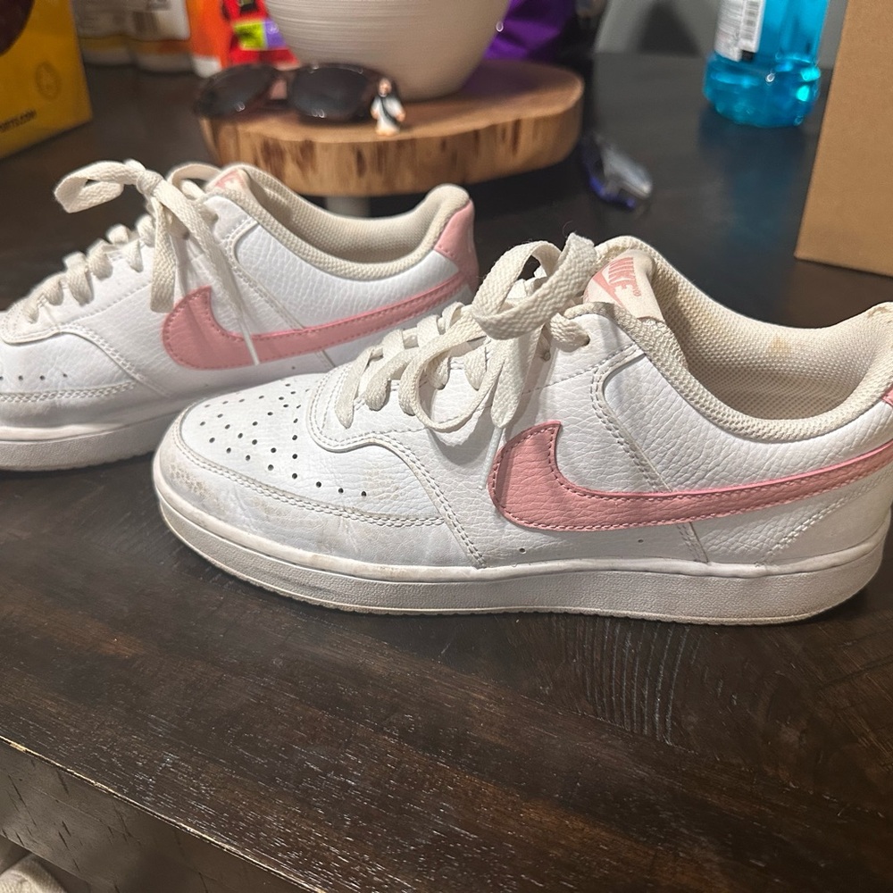 Nike White and Pink Athletic Shoes